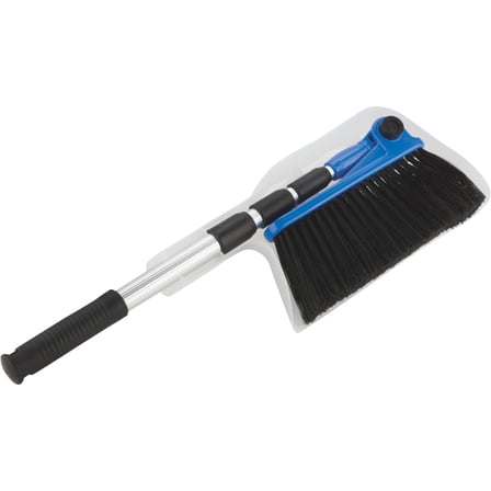 Camco RV Adjustable Full-Size Broom & Dustpan Set - Compact Storage & Easy Adjustment (43623)