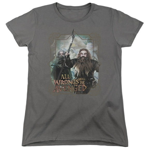 The Hobbit Wrongs Avenged S/S Women's T-Shirt Charcoal