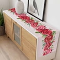 thumbnail image 4 of Red Roses Valentine's Day Table Runner - 60 Inch Long, Kitchen Dining Table Runner Dresser Scarves, Eucalyptus Leaves Romantic Farmhouse Decor for Coffee Tables Wedding Party Banquet, 4 of 8