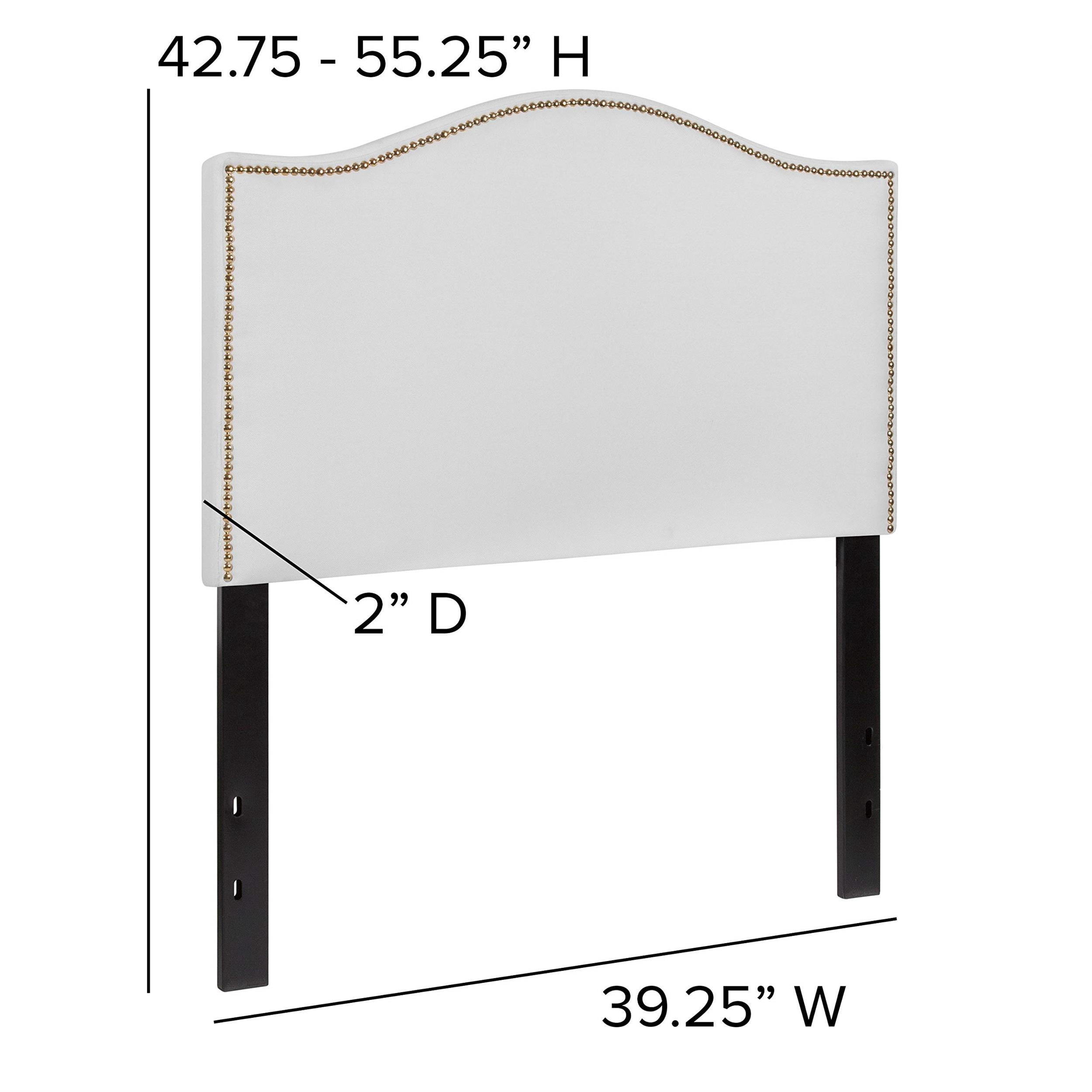 Pemberly Row Contemporary Upholstered Twin Panel Headboard in White