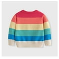 thumbnail image 6 of MEZZALL Kids Girls Rainbow Striped Knit Cardigan Sweater Long Sleeve Soft Blend Open Front Coats For Toddler Classic Child Clothes, 6 of 9