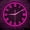 Purple, variant on Roman Numeral LED Illuminated Wall Clock for Office Home Contemporary Aesthetic Accent Metal Frame Glowing Neon Light Wall Clock