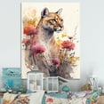 thumbnail image 2 of Designart Cute Puma Floral Art III Canvas Wall Art, 2 of 5
