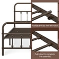 thumbnail image 5 of Topeakmart Metal Bed Frame Spindle Headboard and Footboard, Bronze, Full, 5 of 7