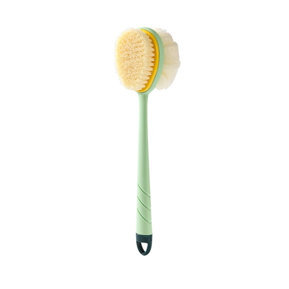 Long Handle Double Sided Exfoliating Back Scrub Shower Brush, Ergonomic Full Body Cleansing Tool, Hanging Bath Brush for Hard To Reach Back Areas