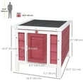 thumbnail image 3 of PawHut Wooden Rabbit Hutch Bunny Cage w/ Run & Tray, Red, 3 of 10