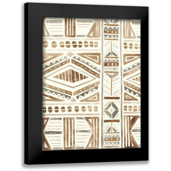 Vess, June Erica 12x14 Black Modern Framed Museum Art Print Titled - Tribal Impressions II