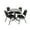 Maple, variant on Romig Pillar 48 in. Round X-Base Breakroom Table- Maple & 4 Restaurant Stack Chairs- Black