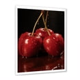 thumbnail image 2 of Designart "Cherry Delight in Black and Red III" Floral Framed Wall Art - Traditional Red Cherry Bedroom Framed Canvas Wall Art, 2 of 6