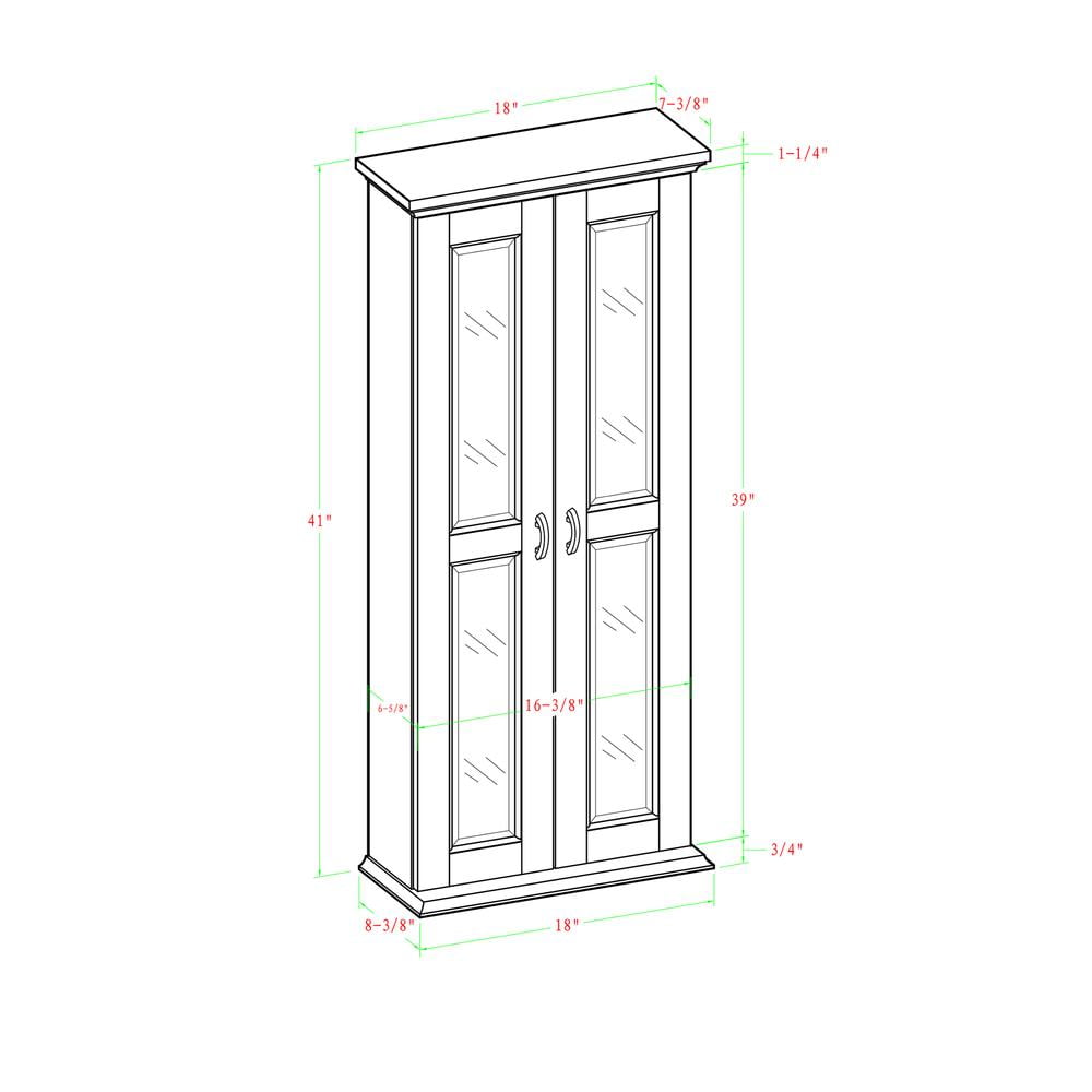 Walker Edison CD, DVD, Blu-Ray Espresso Media Tower Storage Cabinet