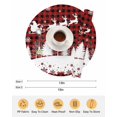 thumbnail image 6 of 13 Inch Round Placemats Set of 6, Red Plaid Christmas Non Slip Heat Insulation PP Table Mats, Xmas Elk Tree Snowflake Forest Washable Place Mats for Kitchen Dining Party Table Decor, 6 of 7
