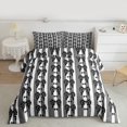 thumbnail image 2 of Homewish Black Bowknot 3 Pieces Queen Comforter Set for Female Men Teens,Polka Dots Ultra Soft Bedding Sets,Geometric Stripes Bedding Comforter Set,Lightweight Room Decor,Reversible, 2 of 8