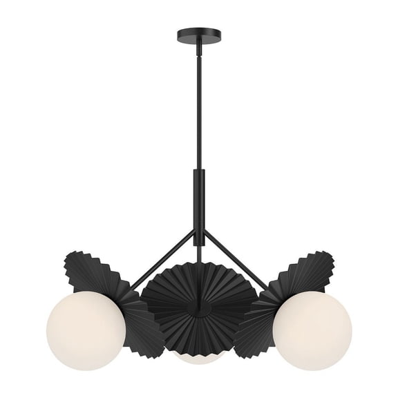 CH501334MBOP-Alora Lighting-Plume - 3 Light Chandelier-20.88 Inches Tall and 33.63 Inches Wide-Matte Black Finish