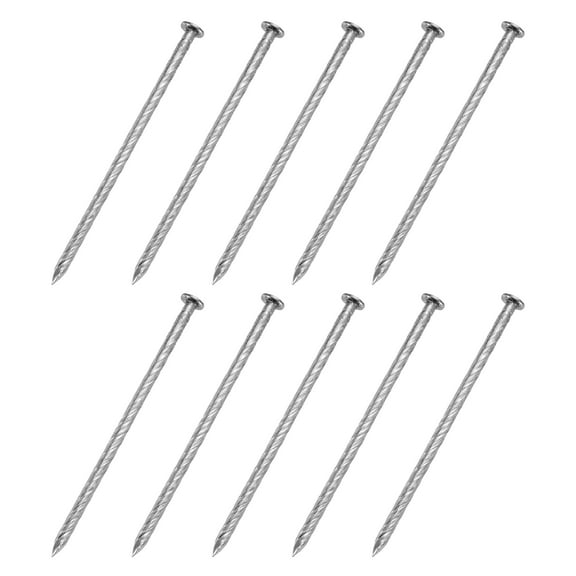 50Pack Fence Deck Nails, 3 Inch 304 Stainless Steel Spiral Deck Nail, Silver