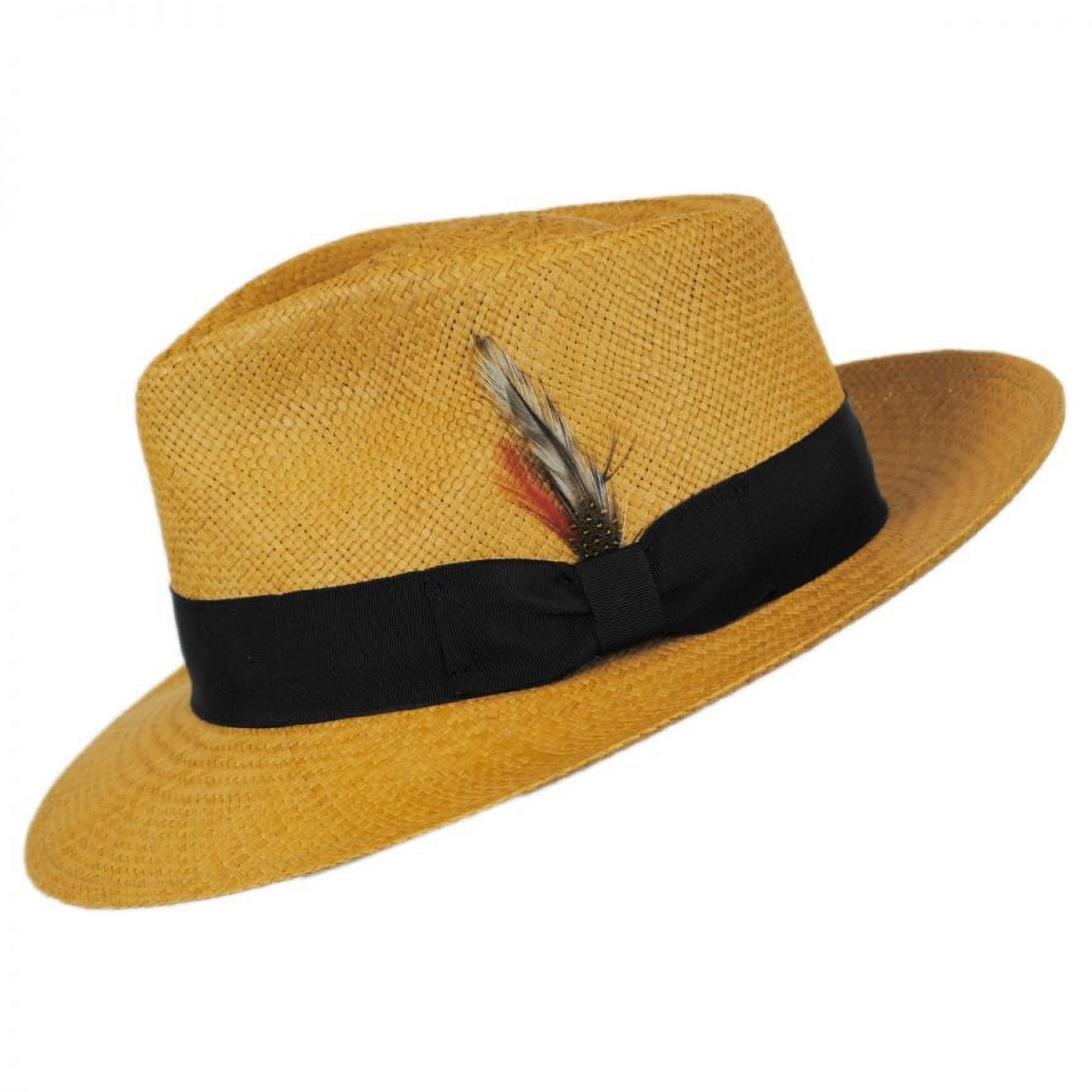 Stain Repellent Panama Straw C-Crown Fedora Hat - M - Putty - image 3 of 4