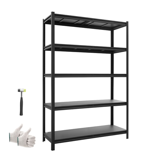 VEVOR Étagères de Rangement, 5 Niveaux Réglables, Capacité de 2500 Lb, Unité d'Étagères de Rangement de Garage Robuste, Étagère Utilitaire en Métal, 48.43 Pouces L x 18.31 Pouces P x 71.38 Pouces H