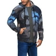 thumbnail image 2 of Kdxio Black And Blue Lightning Dragon Print Men Hoodies Casual Hoodies for Men with Zip Pockets Full Zip Long Sleeve Sweatshirt Sports Hooded Jacket-Medium, 2 of 5