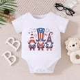thumbnail image 2 of CAICJ98 Baby Boy Romper 4th of July Outfits USA Flag One-piece Jumpsuit Shorts Infant Newborn Independence Day Clothes (Watermelon Red,6-9 Months), 2 of 4