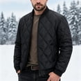thumbnail image 3 of Goodtrade8 Loose Mens Winter Jackets Zip up Bomber Jacket Collared Solid Color Long Sleeve Casual Outerwear Coat for Men, 3 of 6