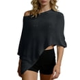 thumbnail image 2 of Xuyuer 2026 Women's Designer Asymmetric Cape Poncho Sun Protection Top - Loose Relaxed Lightweight Ice Silk Knit Cover-Up, 2 of 8