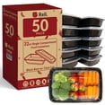 thumbnail image 1 of Reli. Contenedores de preparación de comidas (paquete de 50, 32 oz.) | Recipientes para alimentos de 1 compartimento con tapas | Apto para microondas, congelador y lavavajillas - Bento Box, 1 of 5