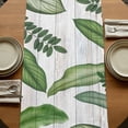 thumbnail image 5 of Table Runners 36 Inches Long Dress Scarves, Green Leaves Farmhouse Kitchen/Dining Table Runner, Short Coffee Tablerunners, Tropical Summer Botanical Watercolor Elegant Wooden 13x36 Inch, 5 of 9
