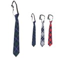 thumbnail image 2 of Bangcool Uniforme Cravate Mode Plaid Motif Réglable Cravate Décontractée Cravate Pré-Liée, 2 of 7