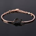 thumbnail image 2 of Flor pulsera de trébol de cuatro hojas versión coreana pulsera de cristal joyería de las señoras hechizo reloj regalo oro rosa negro ganso uno, 2 of 2
