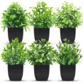 thumbnail image 1 of Mini plantas artificiales Der Rose, paquete de 6 unidades, para decoración del hogar y la oficina, 1 of 7