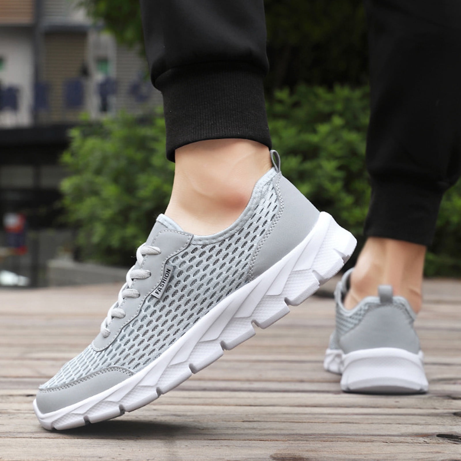 Yindaity Men Shoes Casual Mens Casual Shoes Men's Slip-on Walking Shoes,Gym Workout Restaurant Fashion Sneakers(Grey,12)