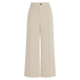 thumbnail image 4 of acuever Suit Trousers Women's High Waist Trousers Wide Leg Fabric Trousers Elegant Trousers Straight Leg Trousers Business Outfit Trousers Long Drawstring Women's Casual Pants Yoga Pants（S）, 4 of 7