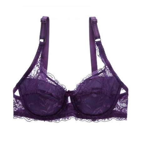 

Women s Signature Lace Deep V Bralette 3/4 Cup Push Up Bra Untra-thin Comfortable Breathable Brassiere Plus Size Bras for Women