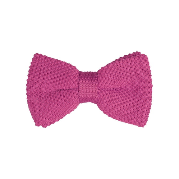 INSPIRE CHIC Men's Pre-Tied Bow Ties Adjustable Strap Solid Color Knitted Bowtie Rose Red