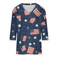 thumbnail image 4 of 3/4 Sleeve V Neck USA Patriotic Shirt for Women 4th of July America Stars Stripes Flag Tops 2026 Independence Day Tee, 4 of 7