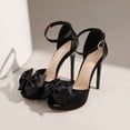 thumbnail image 4 of YOWMNS Women's Stiletto Heeled Sandals - Stylish Peep Toes, Low Platform - Perfect for Women, 4 of 5