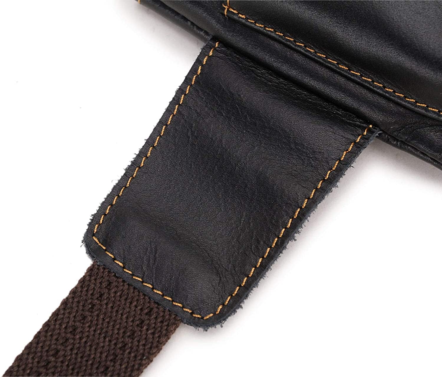 Loyofun Unisex Brown Genuine Leather Waist Bag Messenger Fanny Pack Bum Bag For Men Women Travel Sports Running Hiking