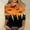 007 Multicolor, variant on Women's 3/4 Sleeve Round Neck Halloween Printed Casual Fashion Top