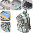 thumbnail image 4 of Highland Cow and Butterfly Print Backpack for School, Cute School Bag with Adjustable Shoulder Straps and Padded Back, 16.9"x12.6"x5.9", 4 of 5