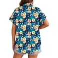thumbnail image 5 of Fantaslook Hawaiian Button Down Shirts for Women Casual Short Sleeve Floral Print Blouses Summer Tops, 5 of 9
