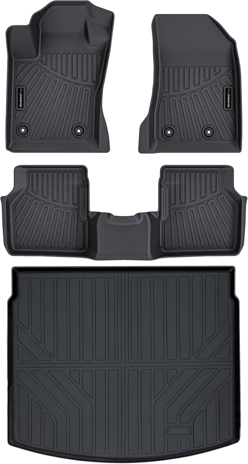 All Weather Floor Mat & Cargo Mat Fit for Jeep Compass 2017-2026 TPE Rubber Liners Compass Accessories All Season Guard Odorless Anti-Slip Liner Black