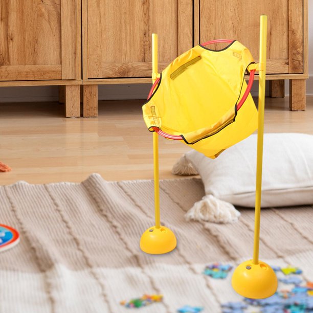 Juego de lanzamiento de bolsas de frijoles para niños con 6 bolas reutilizables para desarrollar inteligencia de inteligencia al aire libre juguetes Amarillo