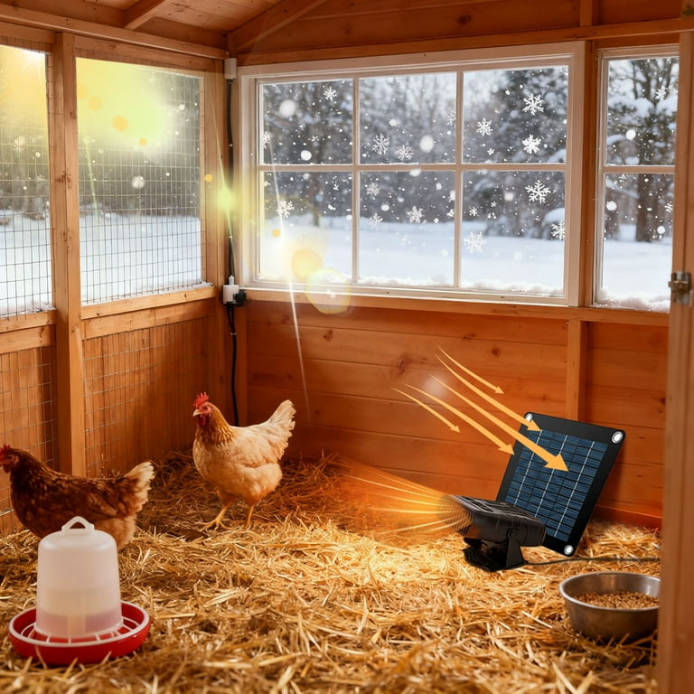 Solar Panel Heater Kit, Greenhouse Deicing System, 30w Portable Solar