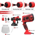 thumbnail image 6 of Paint Sprayer, 650W HVLP Electric Spray Paint Gun, 900ML, 3 Spray Patterns, Paint Sprayer for Home Outdoors Furniture Cabinets Fence Garden Chairs Walls, 6 of 8