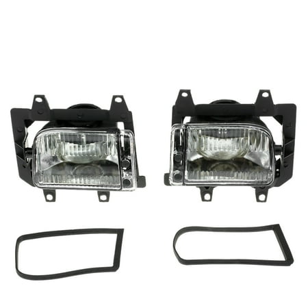 Fog Light Left Lens Pair of Left & Right Front Fog Light Transparent Plastic Lens Kit for BMW E30 3-Series 1985-1993 ()