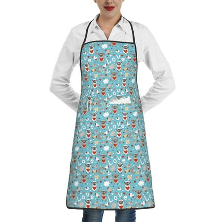 

Matuu Funny Cartoon Animals for Adjustable Cooking Aprons for Women with Pockets Kitchen Aprons for Men Water and Oil Resistant