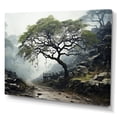 thumbnail image 2 of Designart "Green Tree Monochrome gracefulness" Floral Wall Art Living Room, 2 of 5