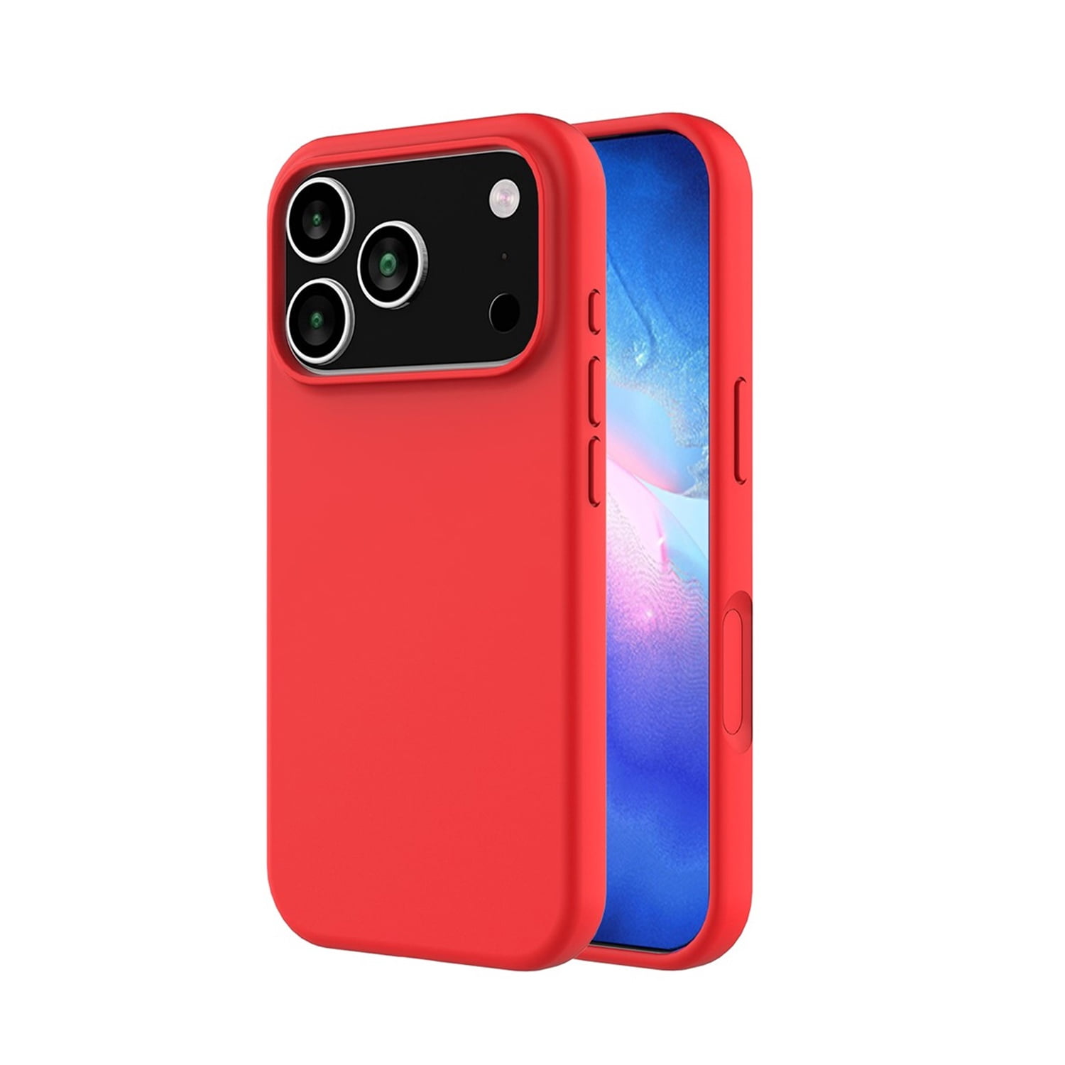 Durable Silicone Grip Case for iPhone 17 Pro Max - Red