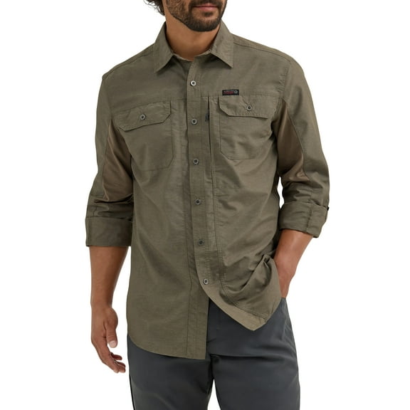 Wrangler® ATG Men's Mixed Material Shirt with UPF 40 Protection, S-4XL