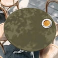 thumbnail image 3 of Abstract Solid Color Round Fitted Table Cover Simple Avocado Dark Low Saturation Waterproof Table Cloth with Elastic Edge Wipeable Tablecloth for Picnic Camping Party Fits 45"-54" Diameter, 3 of 8