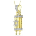 thumbnail image 2 of Diamond Princess 10kt Yellow Gold Mens Round Diamond Torah Magen David Scroll Charm Pendant 3/8 Cttw, 2 of 2